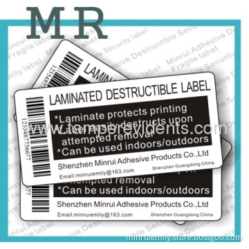Ultra Destructible Security Barcode Label 